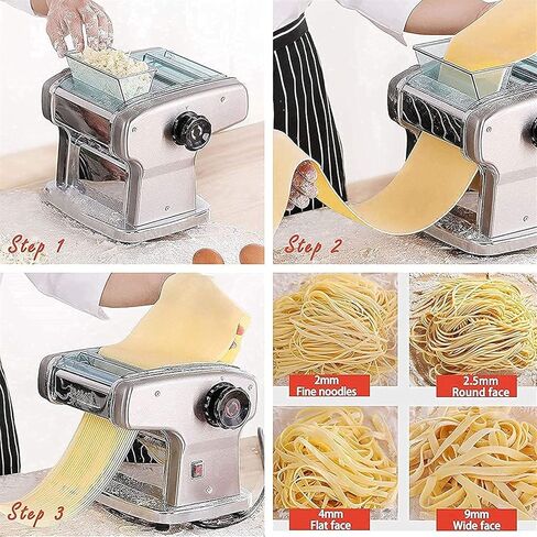 Pasta Machine, Noodle Machine Vertical Pressing Machine Stainless Steel Dough Cutter Noodle Maker(4 Knives) in Saudi Arabia