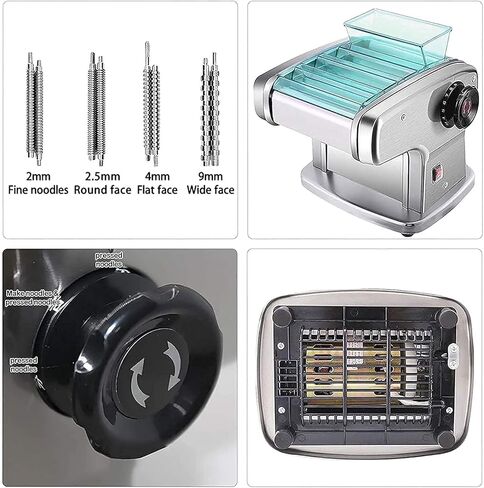 Pasta Machine, Noodle Machine Vertical Pressing Machine Stainless Steel Dough Cutter Noodle Maker(4 Knives) in Saudi Arabia