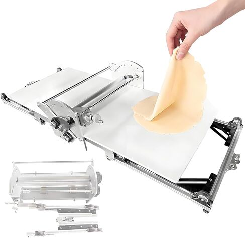 Folding Electric Puff Pastry Machine,Precision Thickness Adjustment,Stainless Steel Compact Dough Sheeter,for Small Kitchens and Pizza Restaurants in Saudi Arabia