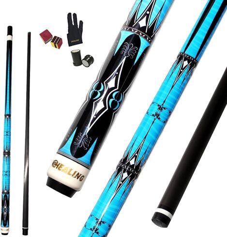 عصا بلياردو من ألياف الكربون، عصا لعب برأس 11.8 مم، عمود من ألياف الكربون بنسبة 100%، 1/2 عصا بلياردو احترافية، 58 بوصة مع موصل 8 أسنان لعشاق البلياردو in Kuwait