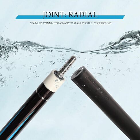 عصا بلياردو من ألياف الكربون، عصا لعب برأس 11.8 مم، عمود من ألياف الكربون بنسبة 100%، 1/2 عصا بلياردو احترافية، 58 بوصة مع موصل 8 أسنان لعشاق البلياردو in Kuwait