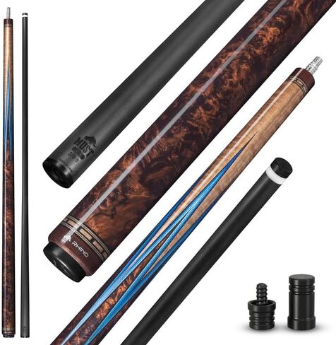 RHINO Must Carbon Fiber Pool Cue, Super Low Deflection Shaft 30", 3/8-8 Joint, Nishiki Japan Tip 11.8mm/12.5mm, Professional Billiards Cue in Saudi Arabia