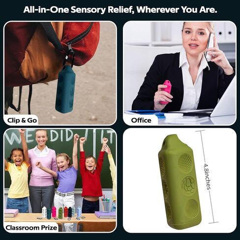 Toys Toys Adults Sensory Bar-Texture المحمولة المحمولة المحمولة المملوكة مع Carabiner للقلق وإغاثة ADHD-مثالية للأطفال والمراهقين والباحثين الحواس | مطحلب in Saudi Arabia