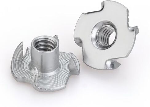 25 PCS M8 T-Nuts 304 Stainless Steel Four-Jaw Tee Nuts, Corrosion-Resistant Threaded Inserts for Wood, Cabinetry, Rock Climbing Holds, Home, Hotel & Outdoor Furniture in Kuwait