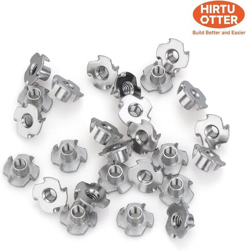 25 PCS M8 T-Nuts 304 Stainless Steel Four-Jaw Tee Nuts, Corrosion-Resistant Threaded Inserts for Wood, Cabinetry, Rock Climbing Holds, Home, Hotel & Outdoor Furniture in Kuwait