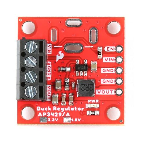 SparkFun Buck Regulator Breakout - 3.3V (AP3429A) 2A Step-Down DC-DC Converter, Regulated 3.3V Output, 0.6in. x 0.5in. Copper pad for Heat Regulation, Board Dimensions: (inches) 1.00 x 1.00 in Saudi Arabia