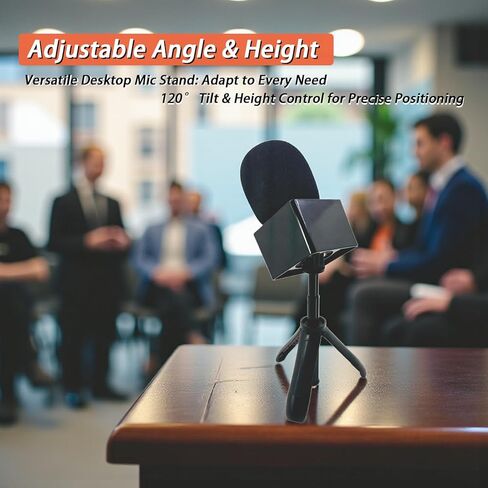 Mic Holder Stand for DJI Mic Mini/3/2 RODE Wireless Microphone Desk Desktop Tripod & Handheld Interview Adapter, 2in1 Tabletop Telescopic Handle with Mic Flag for Vlog Podcast in Saudi Arabia
