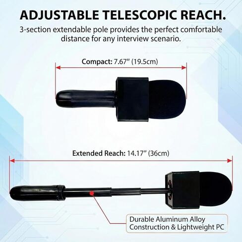 Mic Holder Stand for DJI Mic Mini/3/2 RODE Wireless Microphone Desk Desktop Tripod & Handheld Interview Adapter, 2in1 Tabletop Telescopic Handle with Mic Flag for Vlog Podcast in Saudi Arabia