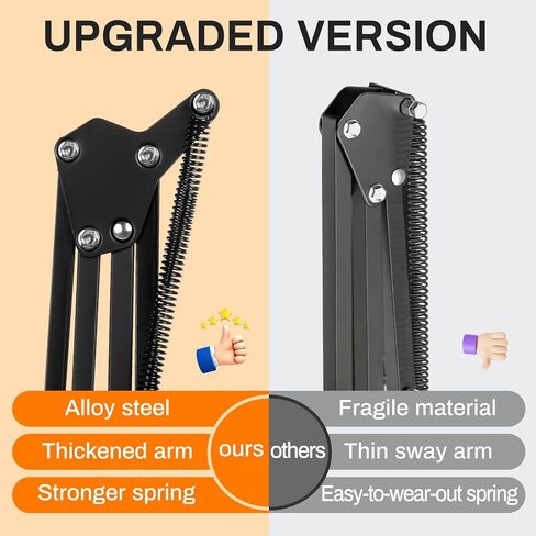 AODSK Microphone Arm Stand Ideal for recording studios, live streaming, and stage use Reinforced base Includes 3/8“ to 5/8" adapter Compatible with most microphones in Kuwait