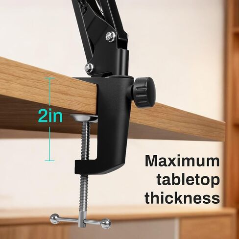 AODSK Microphone Arm Stand Ideal for recording studios, live streaming, and stage use Reinforced base Includes 3/8“ to 5/8" adapter Compatible with most microphones in Kuwait