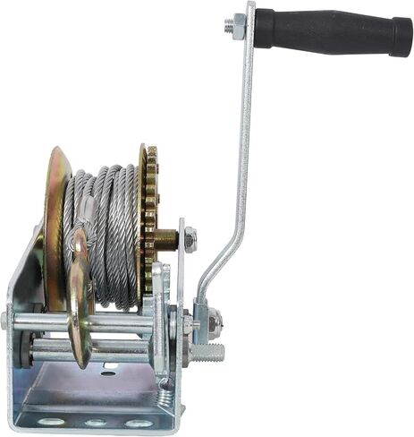 2500LBS Hand Winch,with 32.8FT Steel Cable,Galvanized Shell,4.1:2.4:1 Gear Ratio Portable Winch,Two-Way Ratchet,Manual Operated Hand Crank Winch for Trailer, Boat or ATV Towing in Saudi Arabia