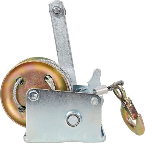 800LBS Hand Winch,with 32.8FT Steel Cable,Galvanized Shell,3.1:1 Gear Ratio Portable Winch,Two-Way Ratchet,Manual Operated Hand Crank Winch for Trailer, Boat or ATV Towing in Saudi Arabia