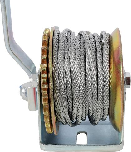 800LBS Hand Winch,with 32.8FT Steel Cable,Galvanized Shell,3.1:1 Gear Ratio Portable Winch,Two-Way Ratchet,Manual Operated Hand Crank Winch for Trailer, Boat or ATV Towing in Saudi Arabia