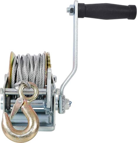 800LBS Hand Winch,with 32.8FT Steel Cable,Galvanized Shell,3.1:1 Gear Ratio Portable Winch,Two-Way Ratchet,Manual Operated Hand Crank Winch for Trailer, Boat or ATV Towing in Saudi Arabia