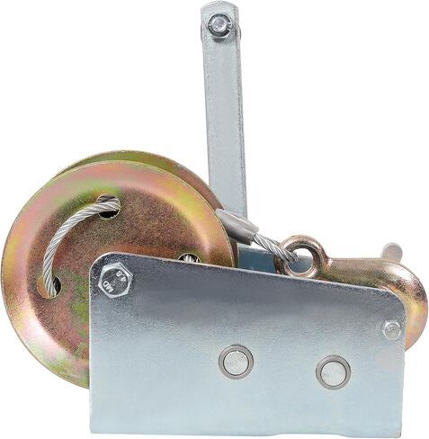 2000LBS Hand Winch,with 26FT Steel Cable,Galvanized Shell,4.1:2.4:1 Gear Ratio Portable Winch,Two-Way Ratchet,Manual Operated Hand Crank Winch for Trailer, Boat or ATV Towing in Saudi Arabia