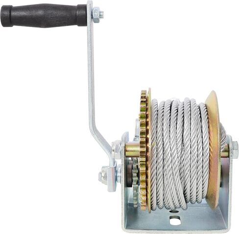 3500LBS Hand Winch,with 32.8FT Steel Cable,Galvanized Shell,4.1:2.4:1 Gear Ratio Portable Winch,Two-Way Ratchet,Manual Operated Hand Crank Winch for Trailer, Boat or ATV Towing in Saudi Arabia