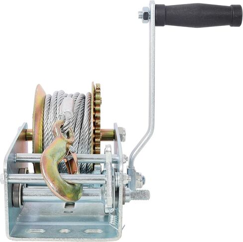 3500LBS Hand Winch,with 32.8FT Steel Cable,Galvanized Shell,4.1:2.4:1 Gear Ratio Portable Winch,Two-Way Ratchet,Manual Operated Hand Crank Winch for Trailer, Boat or ATV Towing in Saudi Arabia