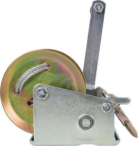 1200LBS Hand Winch,with 32.8FT Steel Cable,Galvanized Shell,4.1:1 Gear Ratio Portable Winch,Two-Way Ratchet,Manual Operated Hand Crank Winch for Trailer, Boat or ATV Towing in Saudi Arabia