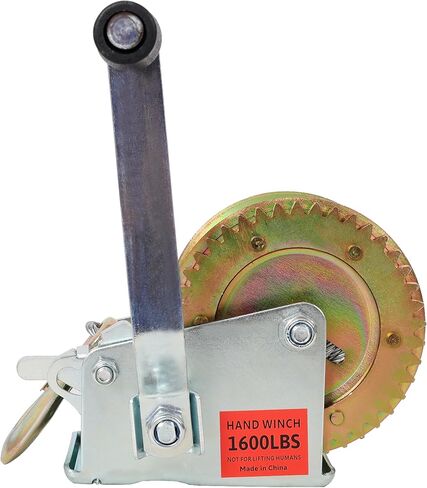 1600LBS Hand Winch,with 32.8FT Steel Cable,Galvanized Shell,4.1:1 Gear Ratio Portable Winch,Two-Way Ratchet,Manual Operated Hand Crank Winch for Trailer, Boat or ATV Towing in Saudi Arabia