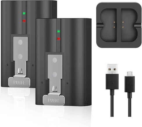 2Pcs 7200mAh Replacement Battery with LED Display USB C Charger Compatible with Ring-Video Doorbell 2/3/4, Spotlight Cam Plus/Pro & Stick Up Camera/Pro & Spotlight Cam Ring Battery in Kuwait