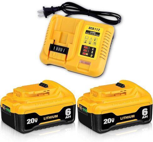 2 حزمة ترقية 6000mAh 20volt كحد أقصى لبطارية DeWalt 20V Max و DCB112 الشاحن التحرير والسرد DCB200 مع 12 فولت/20V DCB112 محطة متوافقة مع DeWalt 20volt x*r والأدوات in Kuwait