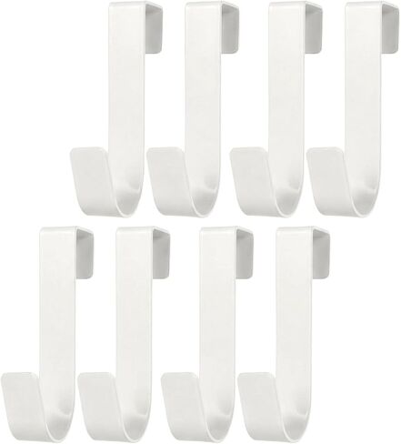 Vicosey 8 قطع فوق خطاف الخزانة، خطاف خزانة درج فوق الباب، شماعة باب خزانة بيضاء، خطافات خزانة مطبخ من الفولاذ المقاوم للصدأ مع شكل S مزدوج للتعليق in Kuwait