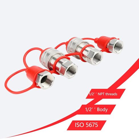 2SET 1/2 "NPT Ag قارنة التوصيل السريع الهيدروليكية مع أغطية الغبار، (ISO5675) قارنة التوصيل السريع الهيدروليكية الرائدة في الكرة in Kuwait