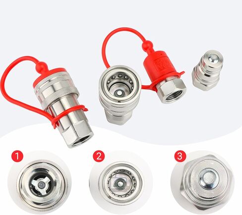 2SET 1/2 "NPT Ag قارنة التوصيل السريع الهيدروليكية مع أغطية الغبار، (ISO5675) قارنة التوصيل السريع الهيدروليكية الرائدة في الكرة in Kuwait