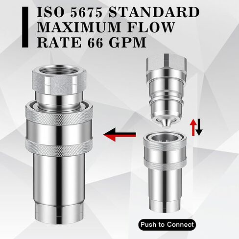 LEIFIDE Hydraulic Quick Disconnect Coupler Set 1" NPT ISO 5675 Threaded Carbon Steel Galvanized Agricultural Quick Connect and Disconnect Tractor Couplers Hydraulic Coupling in Saudi Arabia