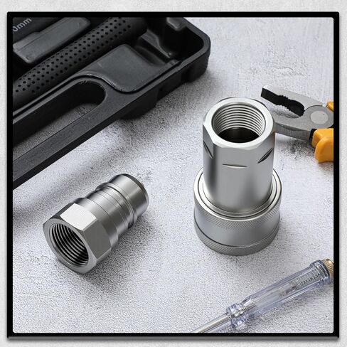 LEIFIDE Hydraulic Quick Disconnect Coupler Set 1" NPT ISO 5675 Threaded Carbon Steel Galvanized Agricultural Quick Connect and Disconnect Tractor Couplers Hydraulic Coupling in Saudi Arabia