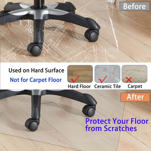 Kasepie 1.5mm Frosted Textured Office Chair Mat for Hardfloor - Heavy Duty Floor Protectors for Chairs, Anti-Slip Desk Chair Pad Low Pile Rug Compatible (30.3"x 48.4") in Saudi Arabia