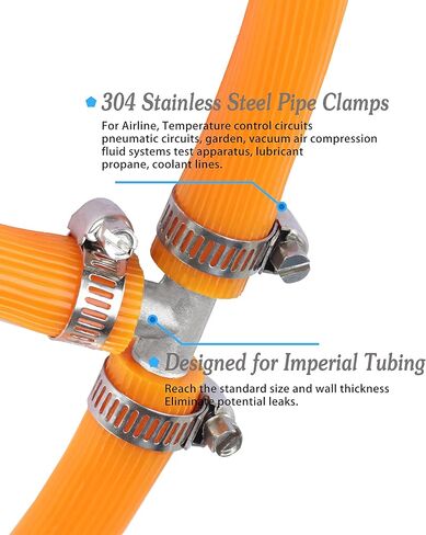 Nickel Plated Brass Reducing Tee Hose Barb, 1/2" X 1/4" X 1/2" ID, 3-Way Connector with Stainless Steel Clamp for Fuel, Coolant, Air & Vacuum Lines, Corrosion-Resistant (Pack of 2) in Kuwait