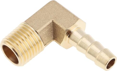 4 pcs Brass Hose Barb Fitting, 1/4 inch Barb x 1/4 inch NPT Male 90 Degree Elbow Barbed Hose Fitting in Kuwait