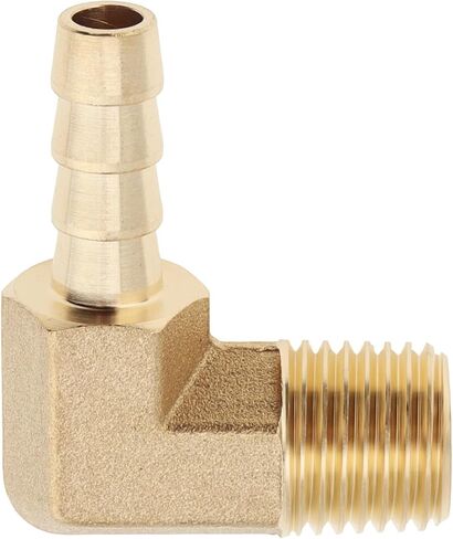 4 pcs Brass Hose Barb Fitting, 1/4 inch Barb x 1/4 inch NPT Male 90 Degree Elbow Barbed Hose Fitting in Kuwait