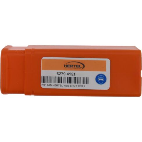 Hertel Spotting Drill, High-Speed Steel, 7/8" Shank Dia, 7/8" Dia, Bright/Uncoated Finish, 90 deg, 1-1/4" Flute Length, 2-1/2" OAL, Right Hand Cut in Saudi Arabia
