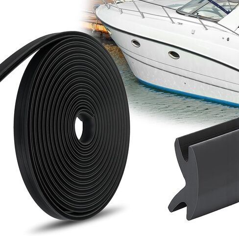 AIWFL 50.85 FT Black Boat Rub Rail Replacement, 3/4 x 3/8 Inches Flexible Rub Rail Vinyl Insert for Boats, PVC Boat Bumper Insert in Kuwait