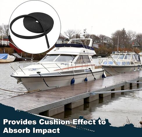 AIWFL 50.85 FT Black Boat Rub Rail Replacement, 3/4 x 3/8 Inches Flexible Rub Rail Vinyl Insert for Boats, PVC Boat Bumper Insert in Kuwait