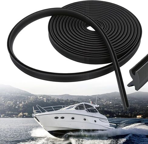 AIWFL 50.85 FT Black Boat Rub Rail Replacement, 3/4 x 3/8 Inches Flexible Rub Rail Vinyl Insert for Boats, PVC Boat Bumper Insert in Kuwait