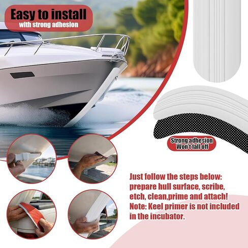 2 Pcs Bow&6 feet Keel Guard Kit for Fiberglass Boats Stainless Steel Boat Bow Protector Notched Self-Adhesive DIY Hull Keel Protector Guard Shield for Ships from Wear and Scratches in Kuwait