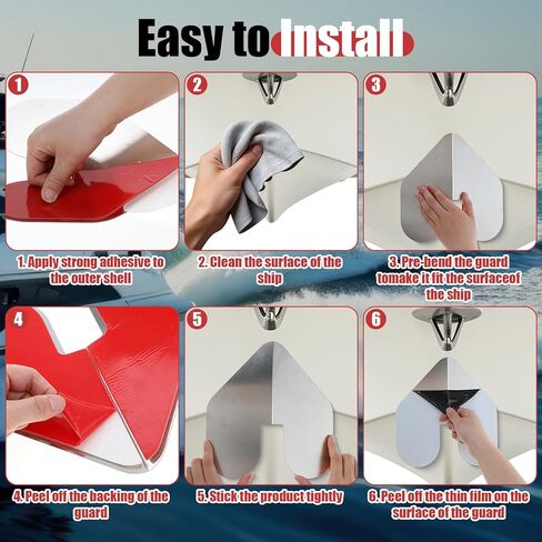 2 Pcs Bow&6 feet Keel Guard Kit for Fiberglass Boats Stainless Steel Boat Bow Protector Notched Self-Adhesive DIY Hull Keel Protector Guard Shield for Ships from Wear and Scratches in Kuwait