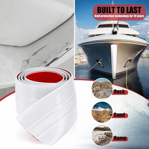 2 Pcs Bow&6 feet Keel Guard Kit for Fiberglass Boats Stainless Steel Boat Bow Protector Notched Self-Adhesive DIY Hull Keel Protector Guard Shield for Ships from Wear and Scratches in Kuwait