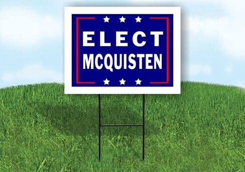 ELECT MCQUISTEN - Single Sided Yard Sign Road Sign with Stand - Driveway Signs for Street, Lawn, Block, House, Real Estate - Yard Signs, Custom Sign, Personalized Signage - 18" x 24" in Saudi Arabia