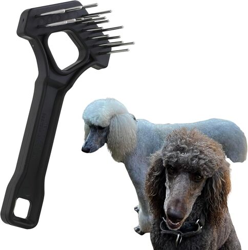 Undercoat Mini-Rakes for Effective Dematting and Grooming Dogs and Cats has V-Shape Head and Double Row, Stainless-Steel Rotating Teeth (Extra-Long Tooth Mini Rake) in Kuwait