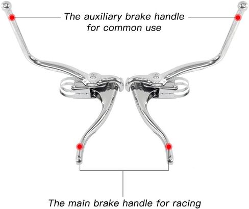 زوج واحد من أذرع فرامل الدراجة المصنوعة من الألومنيوم - مكابح يدوية خفيفة الوزن بمقبض مزدوج لمقود 22.2 مم، متوافقة مع دراجات الطرق والجبال in Kuwait