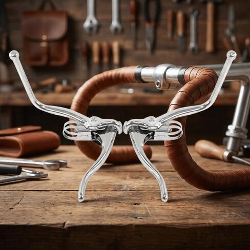 زوج واحد من أذرع فرامل الدراجة المصنوعة من الألومنيوم - مكابح يدوية خفيفة الوزن بمقبض مزدوج لمقود 22.2 مم، متوافقة مع دراجات الطرق والجبال in Kuwait