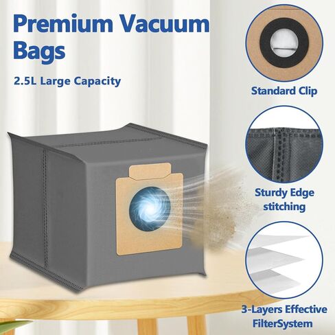 12 Pack Dust Bags Mop Pads Replacement Parts for eufy X10 Pro Omni Accessories Robot Vacuum Cleaner, Robot Vacuum Replacement Accessories with 6 Mop Pads, 6 Dust Bags in Kuwait