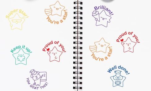 6-Piece Teacher Stamp - Teacher Stamp Cute Stars Inspirational Score, Classroom, Grade Teacher Stamp, Teacher Stamp self-Introducing Stamp, Teacher Behavior Stamp, Rating Stamp, Behavior Stamp. in Kuwait