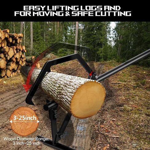 رافع سجل Timberjack مقاس 50.9 بوصة، خطاف غير قابل للتعديل لأسطوانة السجل، أدوات تسجيل فولاذية شديدة التحمل، مقبس سجل لدحرجة السجلات حتى 25 بوصة بقطر in Kuwait