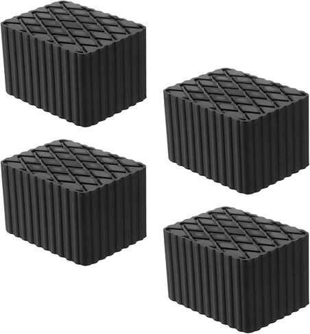 4 قطع من وسادات الرفع التلقائية من المطاط الصلب، وسادة فاصل كتلة الرفع مضادة للانزلاق لمصاعد السيارة والرافعات والرفوف، سعة تحميل 3000 رطل، 6-1/3 بوصة × 4-3/4 بوصة × 1 بوصة in Kuwait