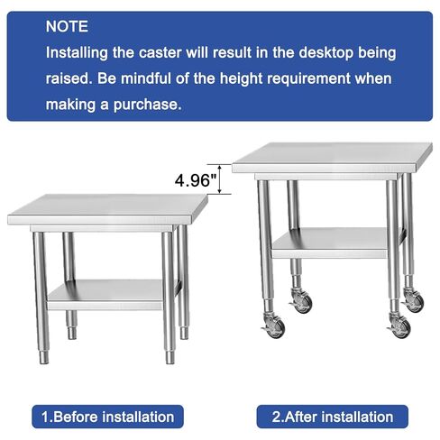مجموعة عجلات طاولة إعدادية مقاس 3 بوصات من MySit مكونة من 4 عجلات جذعية ممتدة مع فرامل جانبية تناسب 1-1/2 بوصة، 1-5/8 بوصة، 1-3/4 بوصة، 1-7/8 بوصة أرجل أنبوب أنبوب معرف لعربة المطبخ المصنوعة من الفولاذ المقاوم للصدأ، ورفوف رفوف الأسلاك in Kuwait